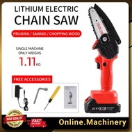 21V 188V Electric Cordless Chainsaw Mini Portable Pemotong Chain Saw Battery Tree Cutter Mesin Gerga