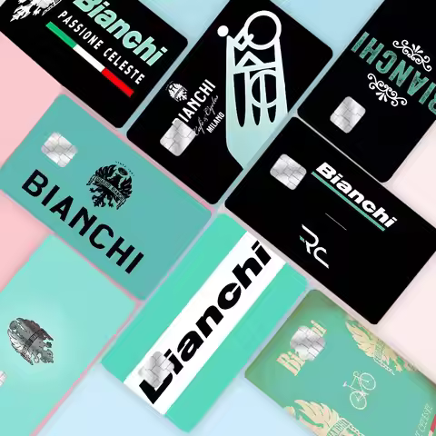 Bianchi Anmie Credit Card Skin Stickers For VISA Bank Card Transportation Card Waterproof Sticker An