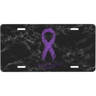 Alzheimers Awareness Personalized Front Aluminum License Plate Suitable for Outdoor Play 6 X 12 in