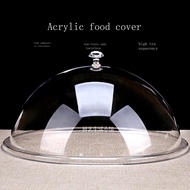 ☏✷Acrylic food cover dust cover Amway Queen pot transparent round fresh vegetable cover plastic tray