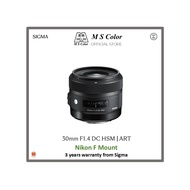 [READY STOCK | 3 YEARS WARRANTY] Sigma 30mm F1.4 DC HSM ART Lens for Nikon F Mount (APS-C / DX Forma