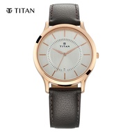 Titan Silver Dial Leather Strap Men's Watch 1825WL01