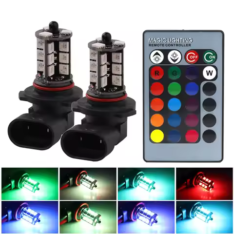 2pcs H11 LED RGB 5050 Chips H1 LED RGB H3 LED RGB H7 LED Car Bulb Flashing H8 LED Fog Light 9005 HB3
