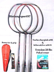 raket badminton lining turbocharging n9II raket badminton li ning 3D breakfree n90iv