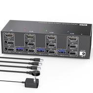 ⭐KCEVE KVM Switch 3 Computers 3 Monitors HDMI + DisplayPort USB 3.0 KVM Switcher 8K@30Hz/4k@144Hz Tr
