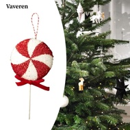 [Vaveren] Xmas Hanging Pendant Red White Candy Sphere Christmas Tree Bauble for Home Party Festive D