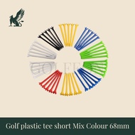 Golf Plastic Tee Long Mix Color 68mm - Long Durable Plastic Golf