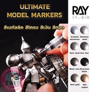 GUNDAM MARKER ULTIMATE REALISTIC METALLIC COLORs by RAY STUDIO Pen Color Chrome Color...