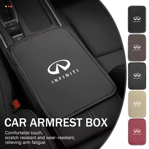Car Armrest Box Center Console Arm Rest Protector Storage For Infiniti QX50 QX30 QX60 G25 JX35 FX35 