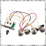 [I O J E] Strat Guitar Wiring Harness Prewired 3X 500K Pots 1 Volume 2 Tone Control Knobs 5 Way Swit