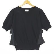 Lanvin en Bleu ViN Tshirt Knit Ruffles Rayon Direct from Japan Secondhand