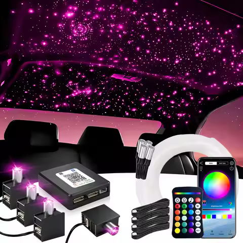 16W Split Starlight Headliner Kit, Fiber Optic RGBW Star Lights for Car Roof Ceiling with 1/2/4 Ligh