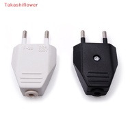 (Takashiflower) Rewireable Extension Cord Connector 2 Pin EU European US Male Plug AC Electrical Socket Adapter 250V Replacement