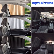 WB Set Of 4 Pieces Car Curtains Sunshades Ready-Made No Drilling Required Stick With Magnets To The 