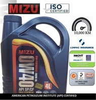 Mizu 0W-40 Fully Synthetic Lubricant Genuine Engine Oil - 4 litres