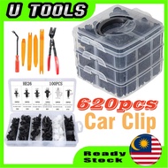 620pcs Auto Fastener Clip Mixed Car Body Push Retainer Pin Rivet Bumper Door Trim Panel Retainer Fas