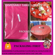 DISPOSABLE PLASTIC TABLECLOTH 70''X70'' RED (RED) DISPOSABLE TABLE CLOTH PLASTIC TABLE CLOTH