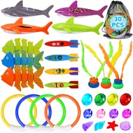 Hidreas 30 Pack Pool Diving Toys, Diving Toys for Pool for Kids Adults with Storage Bag Include Diam