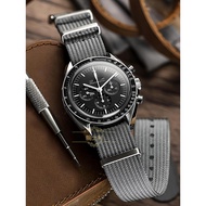 Nato Strap 19mm/21mm nato Military High Density Woven Canvas Threaded Nylon Watch Strap Fabric White