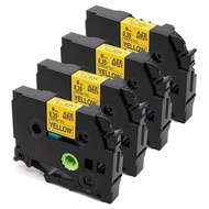 4 Pack Compatible Brother P-Touch Label Tape 0.35 Inch Standard Laminated Label Maker Tape TZe-621 T