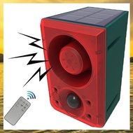 (HARB) Outdoor Solar Motion Sensor Alarm with Remote Control 130Db Sound Light Alarm Siren Sound Ala