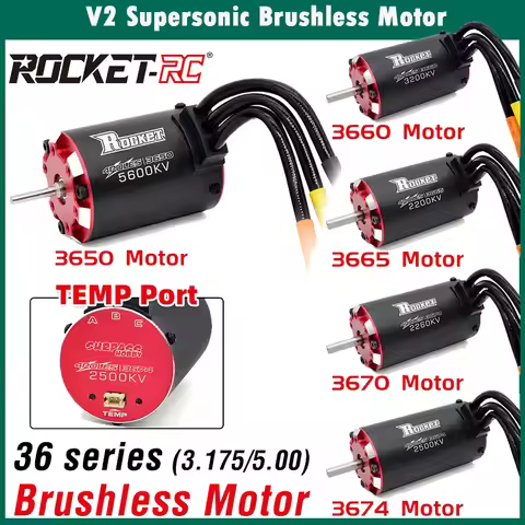 RC motor Rocket V2 supersonic Brushless Motor w/ Temp Sensor 3650 3660 3665 3670 3674 for 1/8 1/10 R