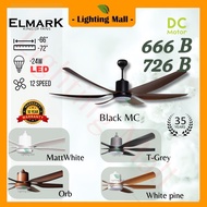 Elmark 666B 66" DC Motor 24W LED Ceiling Fan ABS Blades With 6+6 Speed Reversible [666B]