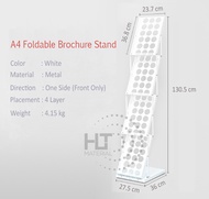 Foldable A4 Size Magazine Newspaper Leaflet Brochures Display Rack Display Stand Flyer Rack Floor St