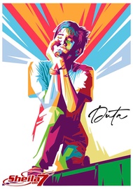 Sablon DTF ajaib tinggal setrika sendiri di rumah gambar Duta Sheila on 7 Colorfull cocok untuk kaos