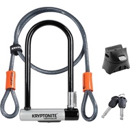 Kryptonite Kryptolok Standard Bike U-Lock with Cable, Heavy Duty Anti-Theft Bicycle U Lock, 12.7mm S