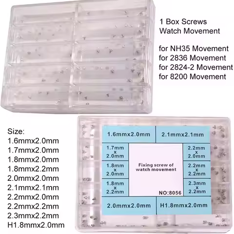 1 Boxed Multiple Sizes Watch Movement Screw for NH35 2836 2824-2 8200 Movement Fixing Screws Watch A
