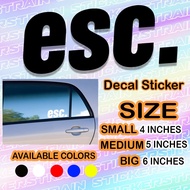 esc. Car Decal Sticker Waterproof