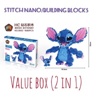 STITCH (2 in 1) Nanoblocks DIY Building Magic Blocks 1680 pcs HC No. 9002 Nano Block Puzzle Handmade
