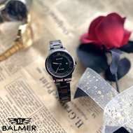 [Original] Balmer 8176L BK-48 Elegance Sapphire Women's Watch with Black Dial Black Stainless Steel 