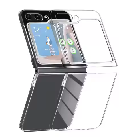 Case For Samsung Galaxy Z Flip 5 6 Flip5 Flip6 Transparent Case Hard PC Bumper Back Cover For Samsun