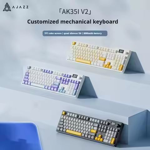 Ajazz Ak35i V2 Mechanical Keyboard Tft Screen Multifunctional Knob Tri-mode Gaming Keyboard Hot-swap