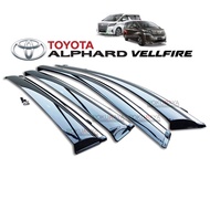 Toyota Alphard Vellfire AH30 3rd Gen (2016) 8cm Width OEM Chrome Window Door Visor Air Press Wind De