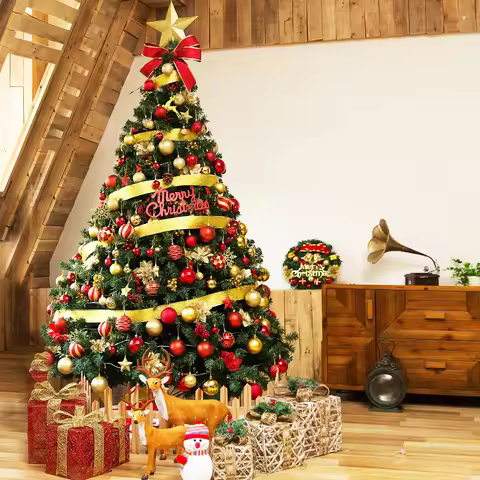 7ft/8ft Spruce Artificial Holiday Christmas Tree for Home/Party Decor w/1300 Branch Tips, Easy Assem