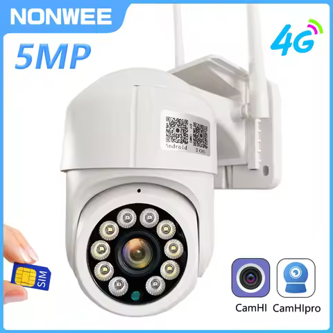 5MP PTZ Wireless WiFi Video Surveillance Camera 1080P 4G SIM Card Speed Dome Outdoor HD CCTV Camera 