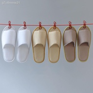 ☁✧1 Pairs Solid color Simplicity Hotel Travel Spa Disposable Non-Slip Slippers Home Guest Thicken Cotton Slipper