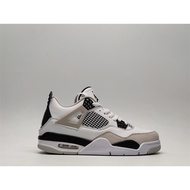 Airjordan 4 aj4 retro "black military" GS white cement wear-resistant and non-slip men's shoes White