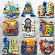 1pc Resin Refrigerator Magnet, Poland, Austria, Czech Landmarks Of Krakow, Hallstatt, Prague, Travel