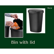HOLASS Bin with lid, black, 8 l/ Tong sampah hitam/tong sampah murah