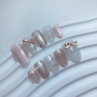 Nailbox, short form rhinestone model with stone charm, nail design, Code A8