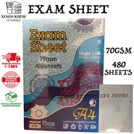 FOOLSCAP PAPER A4 70GSM 480SHEETS TEST PAD | TEST SHEET | EXAM PAD | FOOLSCAP PAPER | RULED PAPER | 