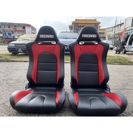 recaro Seat Bucket recaro merah hitam PU‼️RM1100（sepsang seat shaja）‼️seat Universal material Pu seat bucket recaro