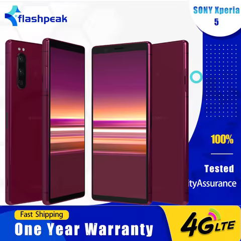 Original Sony Xperia 5 J8210 J9210 4G Mobile Phone NFC 6GB RAM 64GB/128GB ROM 6.1'' 12MP+8MP Snapdra