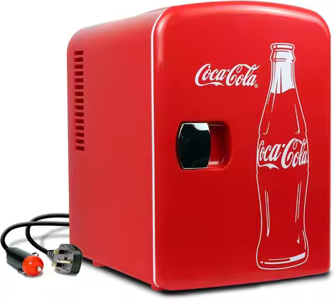 Mini Fridge 4L 6 Can Personal Cooler for Bedroom Office Travel 12V DC/110V AC Portable Refrigerator 