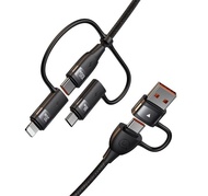 USAMS 多合1手機快充線 100W 4 in 1 Fast Charging Cable  USAMS USB+Type-c頭轉TYPE-C + Micro USB + Lightning 3合1