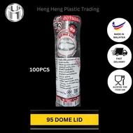100pcs (95mm) 12oz, 16oz, 18oz, 20oz, 22oz Dome Lid boba cup CUP BUBBLE TEA / CUP BUAH / CUP USHAPE